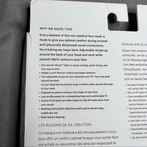 Lululemon Double Strap Face Mask NWT Unopened/Unused *BRAND NEW* (VNTM) - Picture 9 of 9